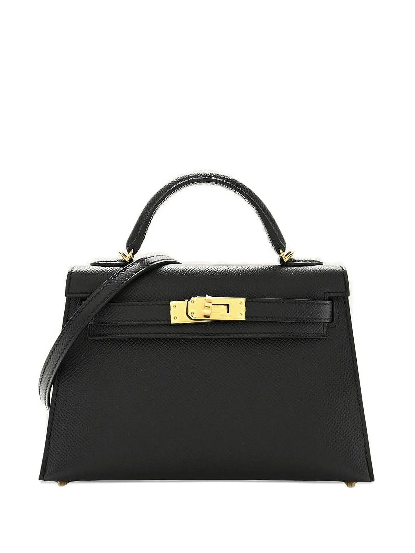 Hermès Pre-Owned Mini Kelly Sellier 20 Epsom Noir with Gold Hardware