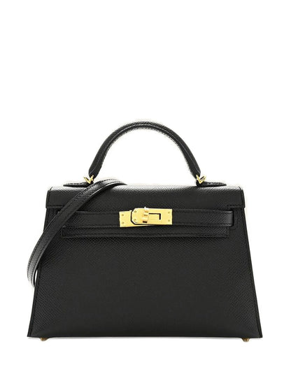 Hermès Pre-Owned Mini Kelly Sellier 20 Epsom Noir with Gold Hardware