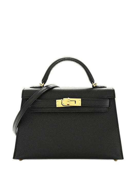 Hermès Pre-Owned Mini Kelly Sellier 20 Epsom Noir with Gold Hardware