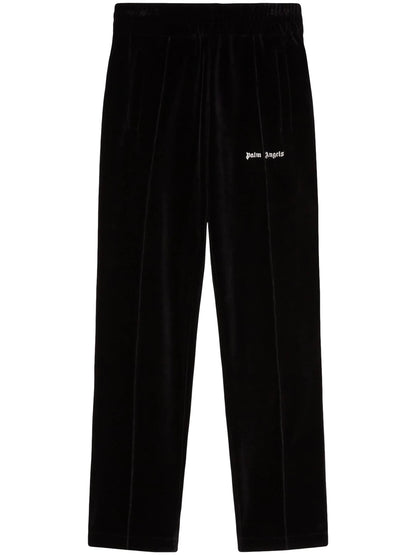 Palm Angels velvet track pants with logo