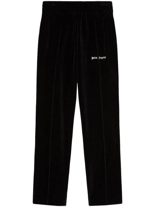 Palm Angels velvet track pants with logo