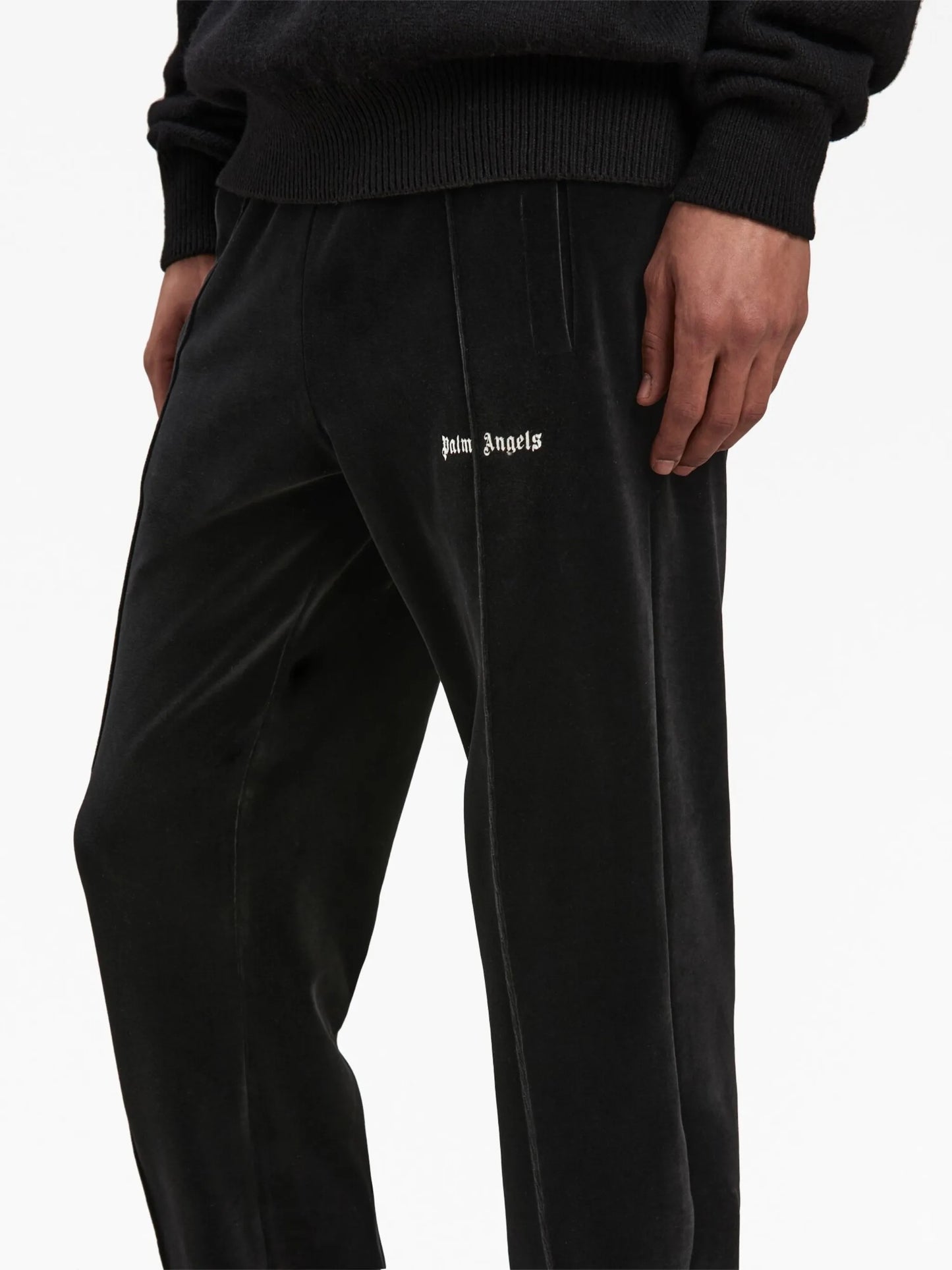 Palm Angels velvet track pants with logo