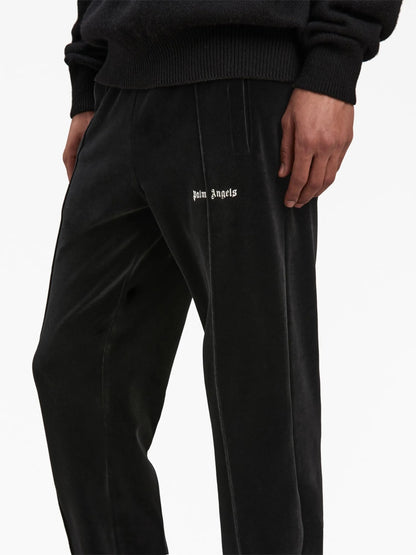 Palm Angels velvet track pants with logo