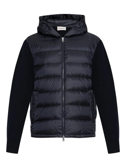 MONCLER Wool and quilted cardigan