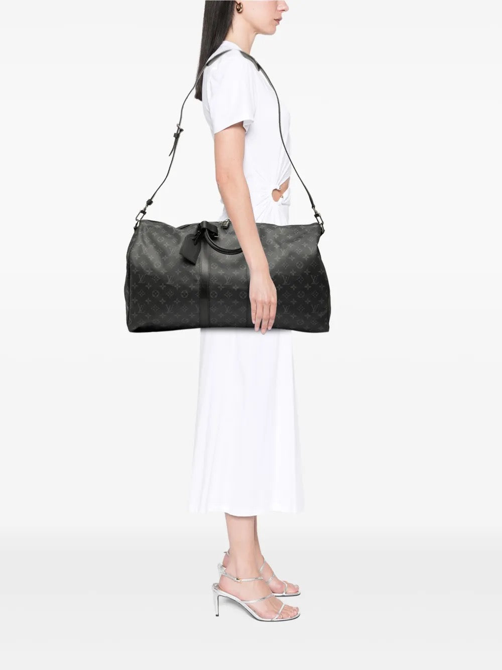 Louis Vuitton Pre-Owned Monogram Eclipse Keepall Bandouliere 55