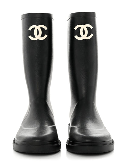 CHANEL Pre-Owned CC Logo Rain Boots