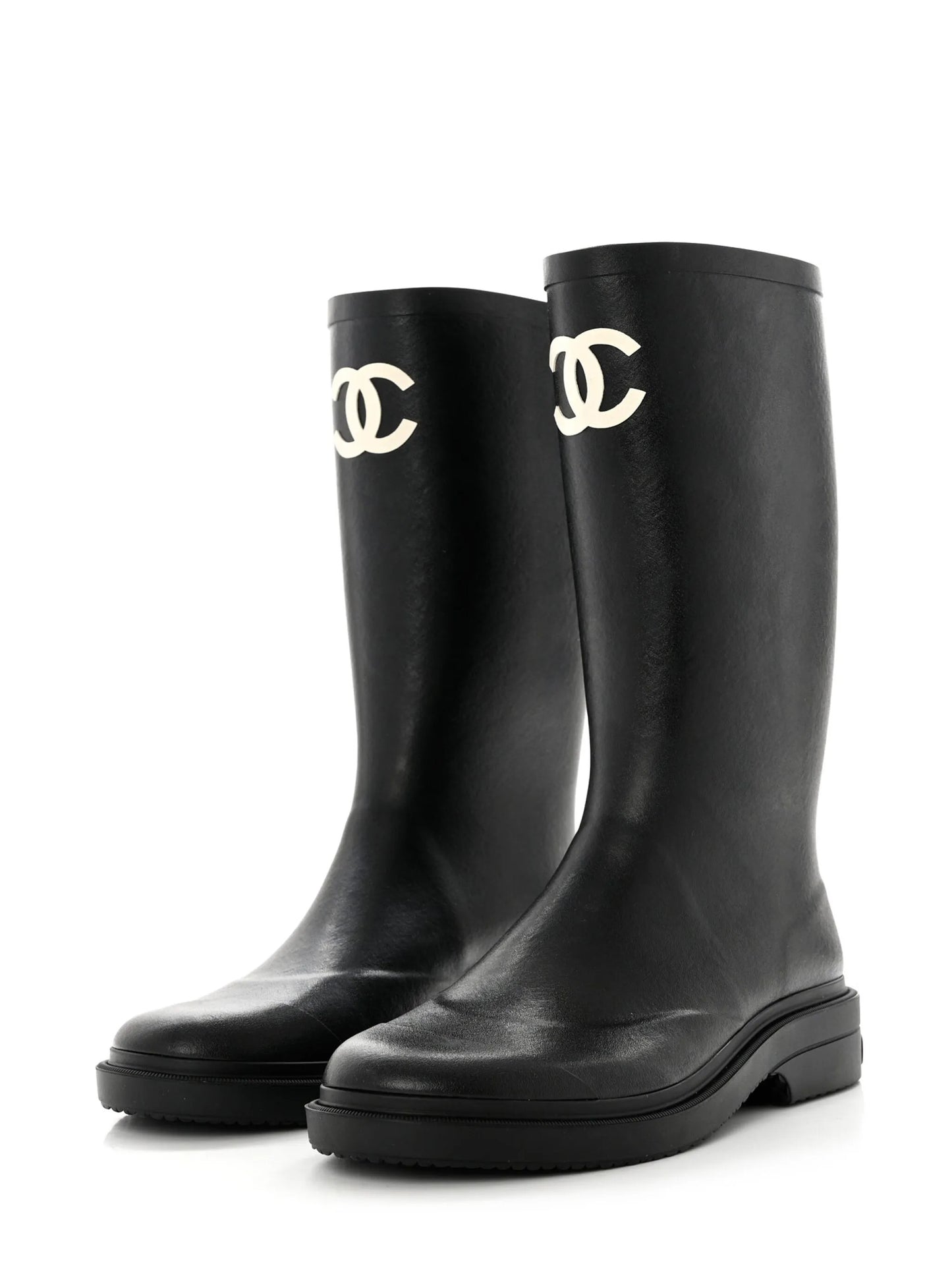 CHANEL Pre-Owned CC Logo Rain Boots